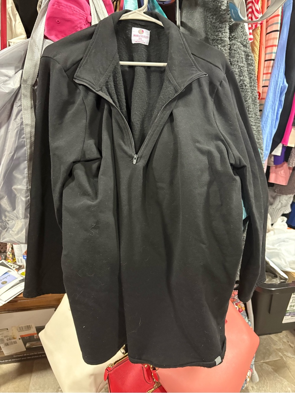 Harbor Bay Black Fleece Pullover Jacket